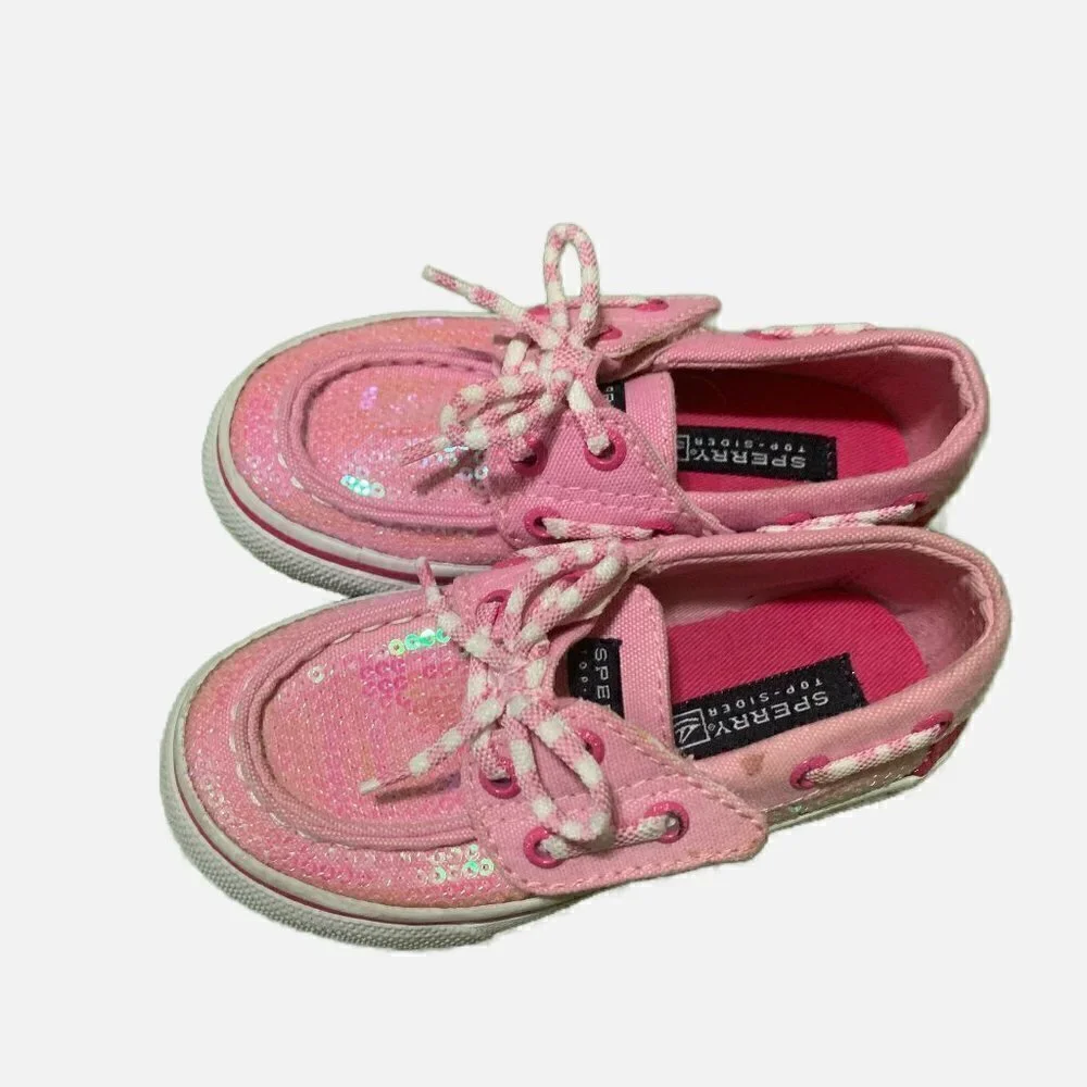 Sperry Top Sider Bahama JR. Pink Slip on Loafers, shoes with laces. Size 7M